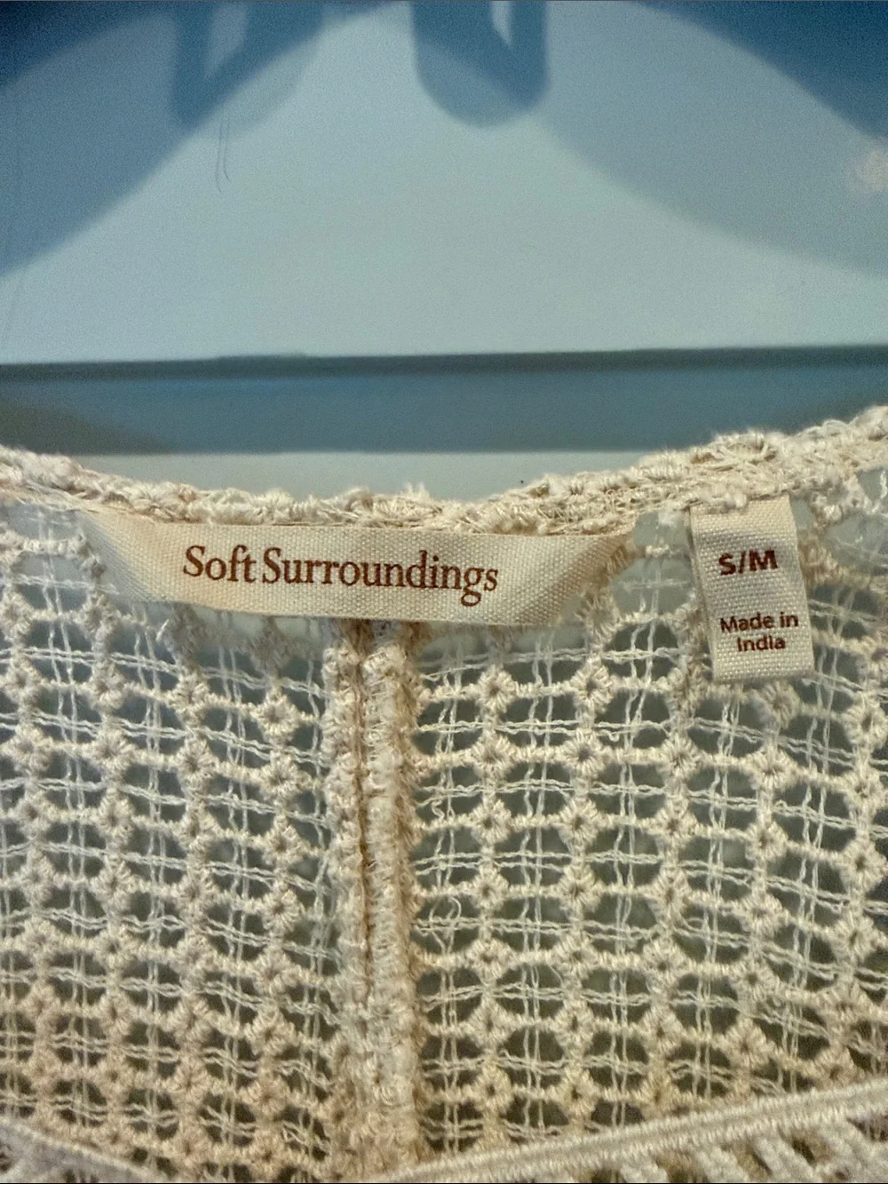 Soft Surroundings Crochet Lace Cover - Cream